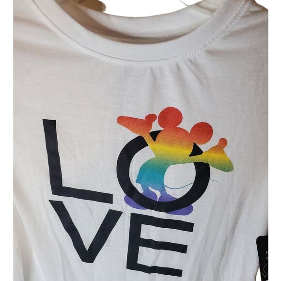 Disney Rainbow Mickey LOVE Tee, NWT, XS - Picture 2 of 5